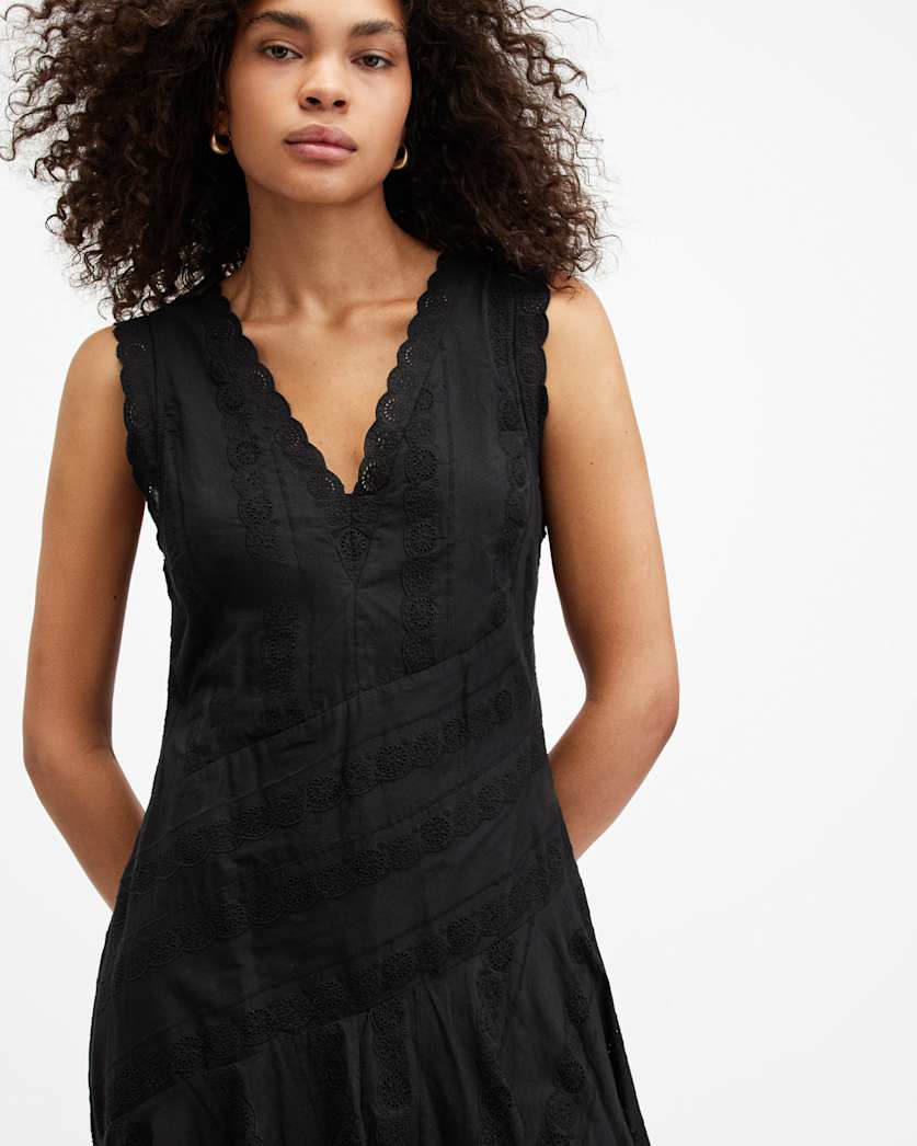 Aviana Sleeveless Broderie Maxi Dress