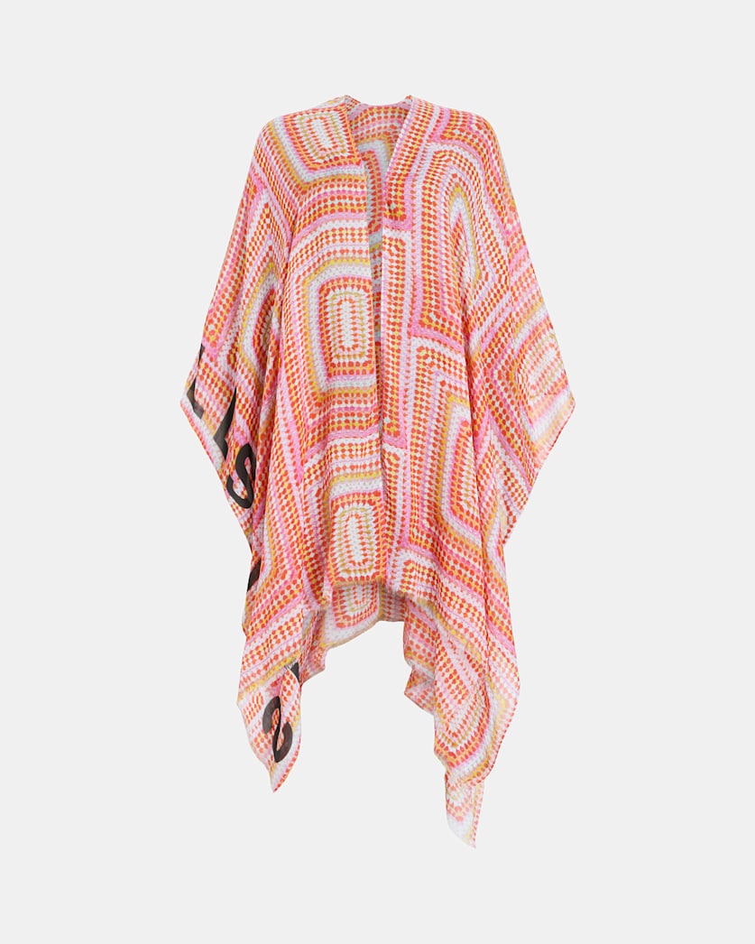 Luisa Crochet Print Ruana Scarf
