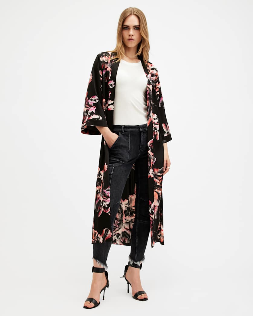 Carine Longline Printed Kimono