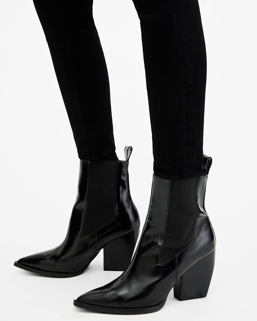 Ria Pointed Toe Leather Boots