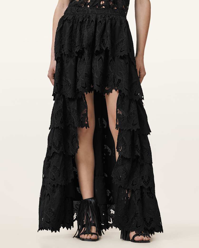 Cavarly Embroidered Maxi Skirt