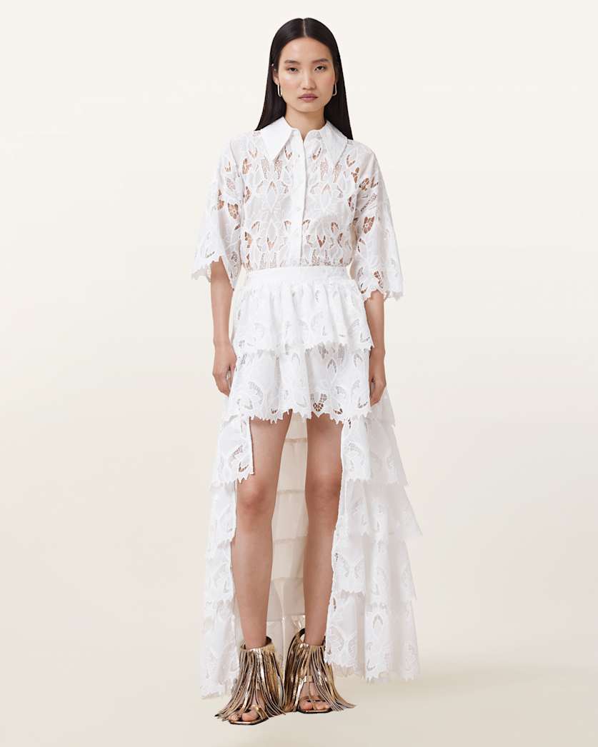 Cavarly Embroidered Maxi Skirt