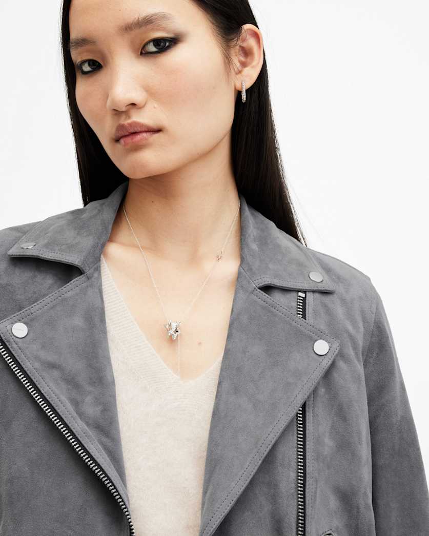 Dalby Slim Fit Suede Biker Jacket