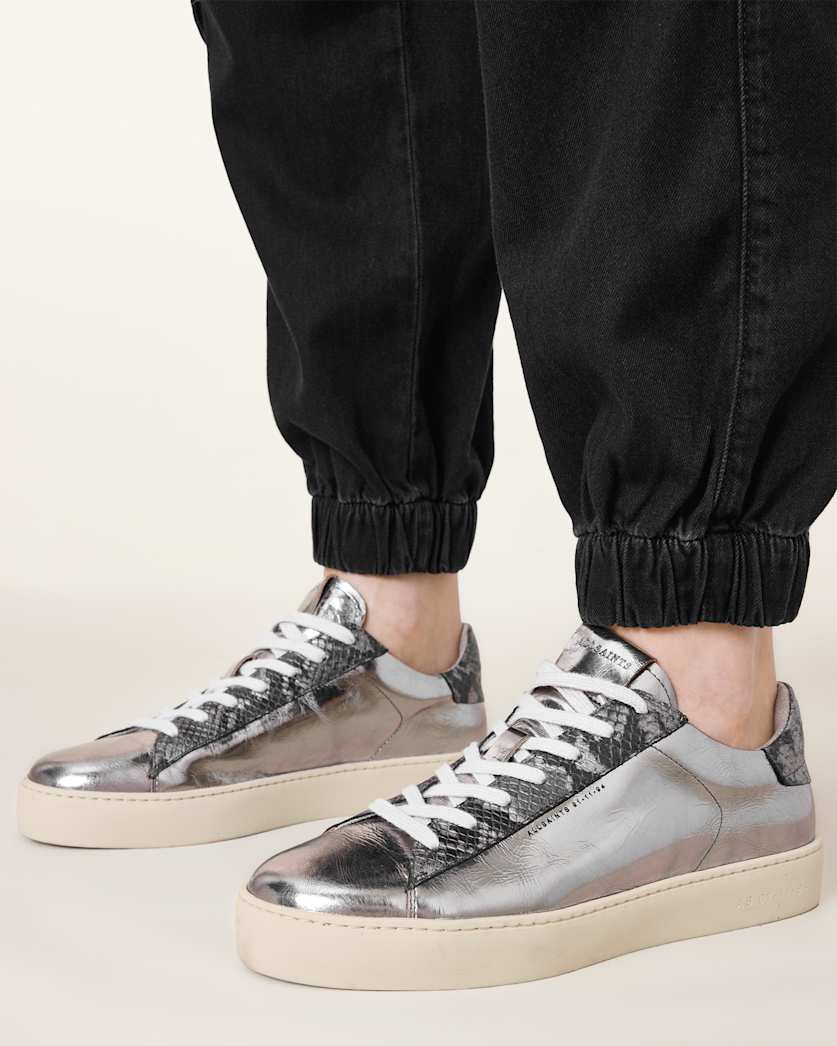 Shana Low Top Metallic Leather Trainers