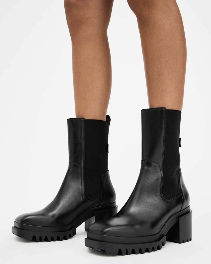 Skarlet Square Toe Leather Boots