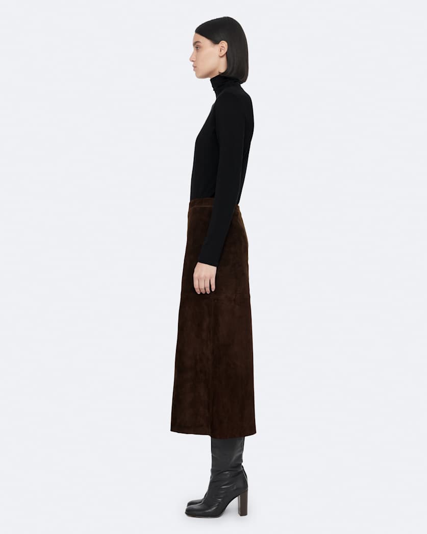 Olivia Suede Midi Pencil Skirt