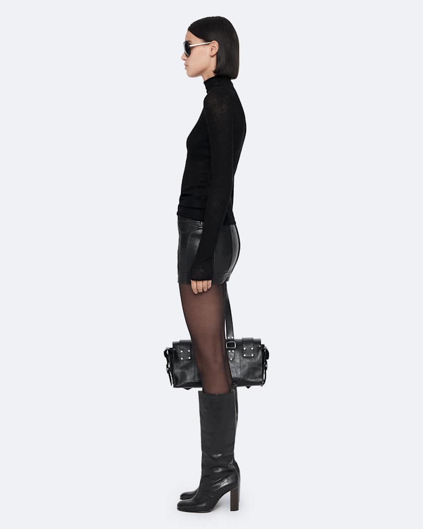 Endry leather mini skirt