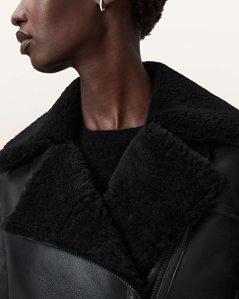 Sola Shearling Biker Jacket