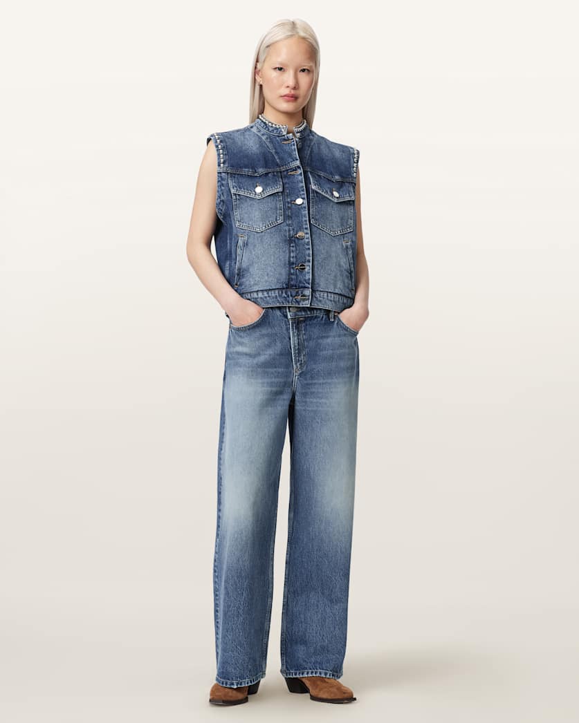 Mav Studded Denim Waistcoat