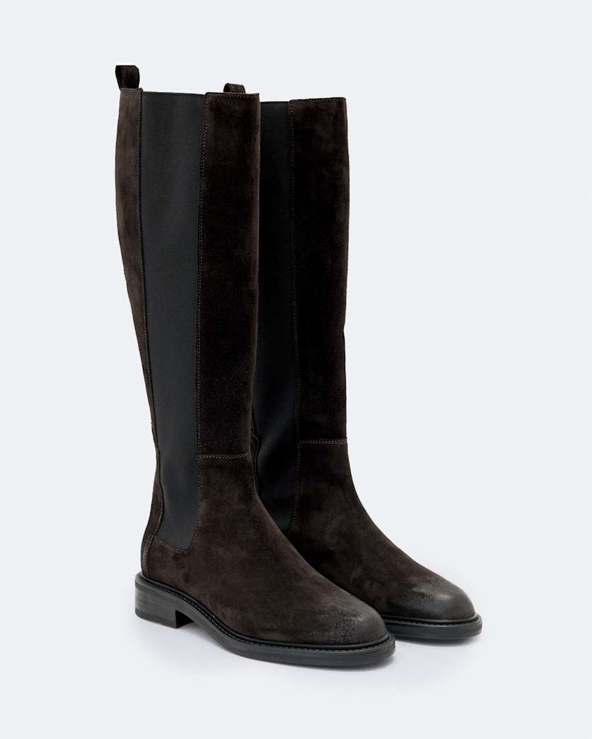 Suede knee high boots