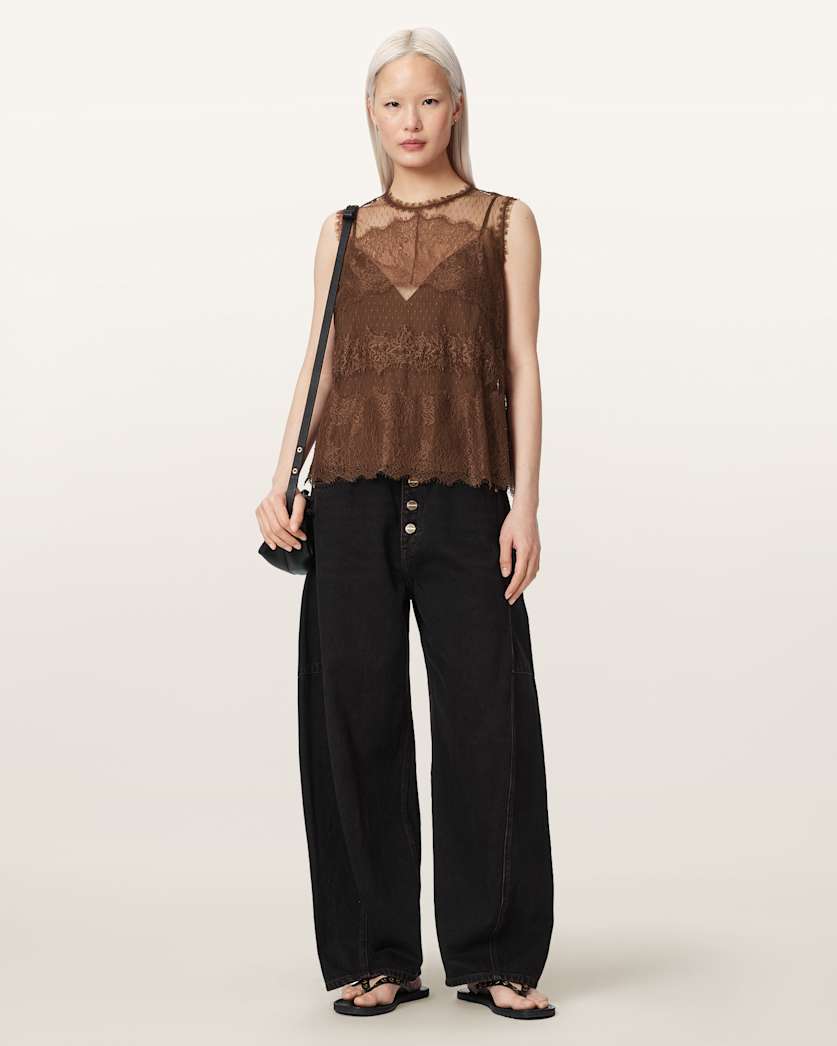 Clara Lace Trim Sleeveless Top