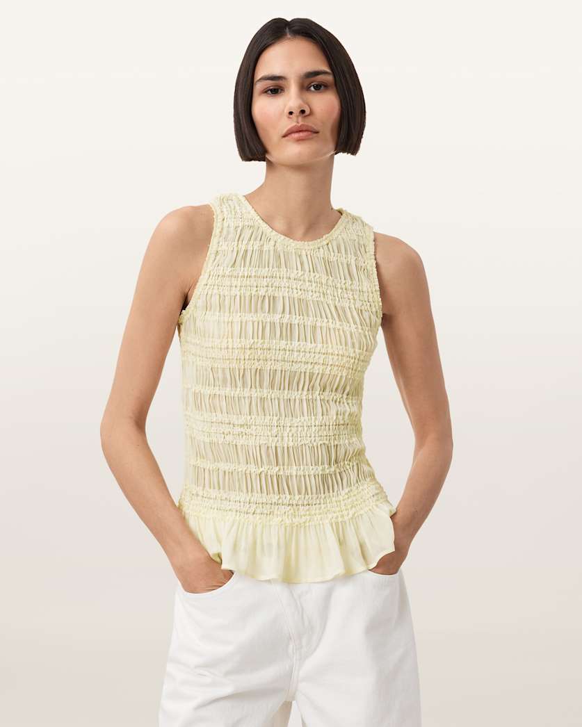 Marion Shirred Sleeveless Top