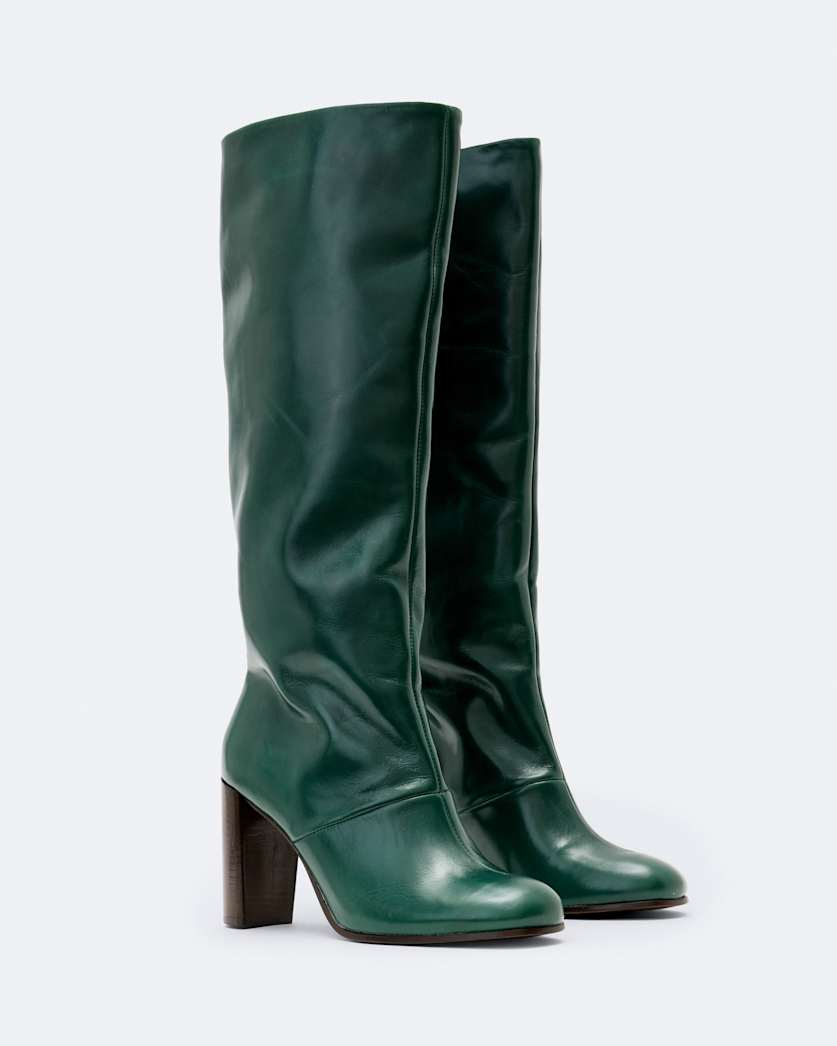 Marisa Leather Heeled Knee-High Boots