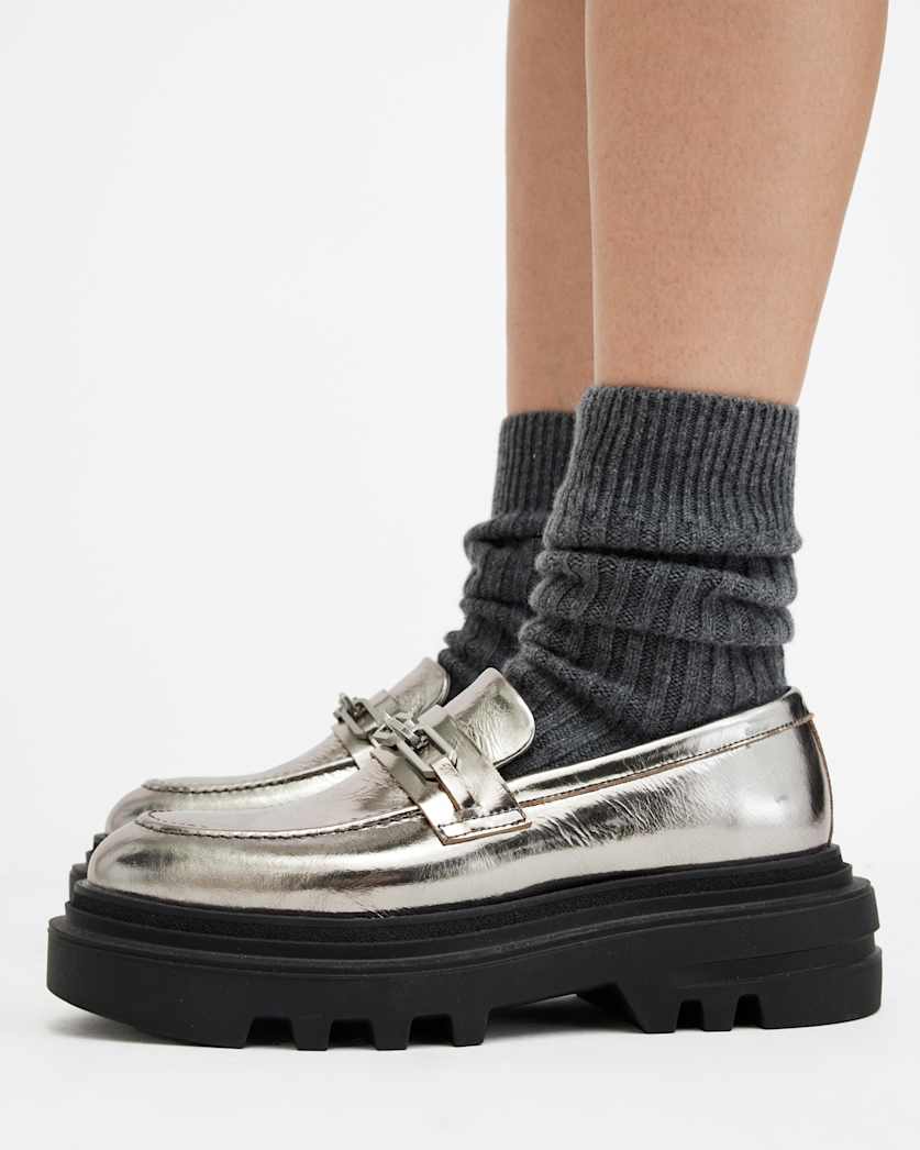 Alexia Chain Chunky Leather Loafers
