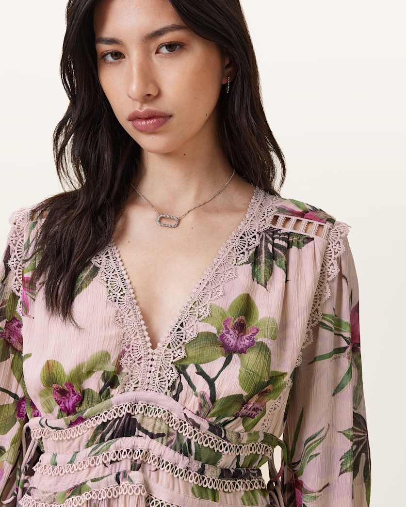 Xanthe Lace-Trimmed Mini Dress