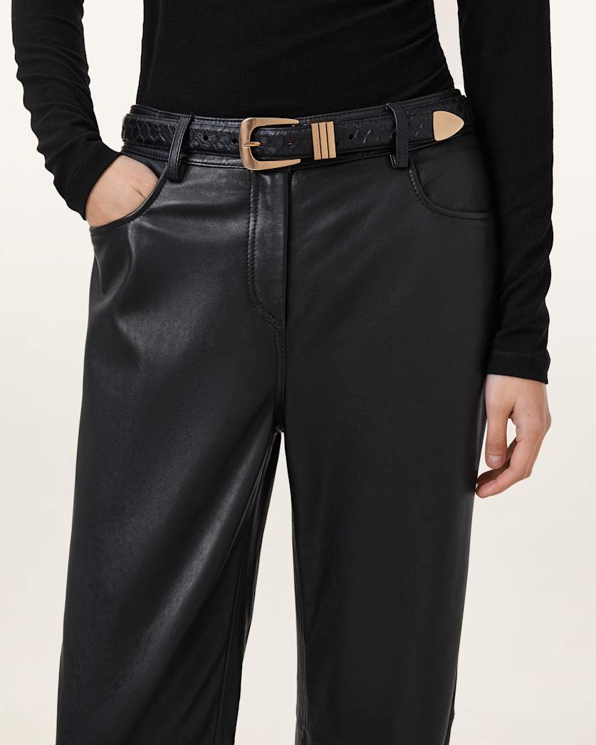 Nikita Snake Effect Leather Belt