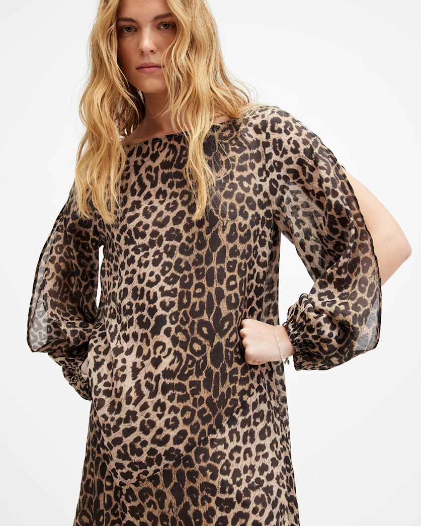 Jane Leopard Print Maxi Cover Up Dress