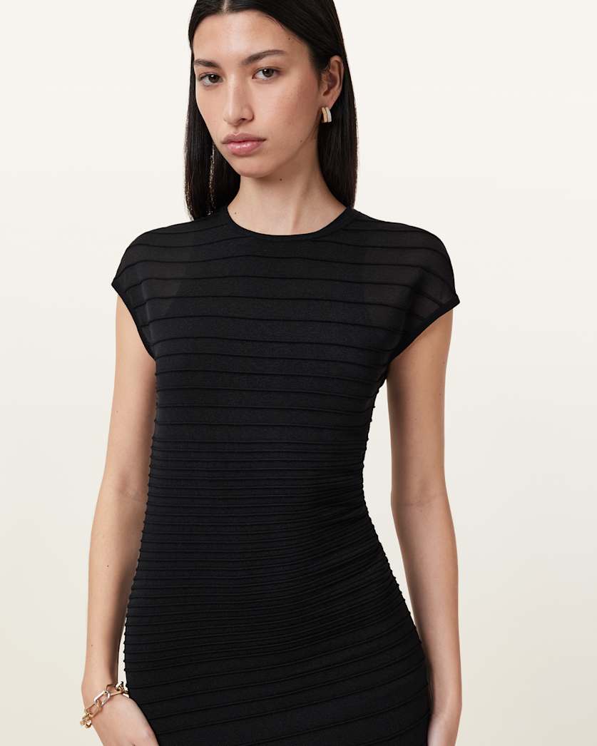 Ivana Ribbed Bodycon Midi Dress
