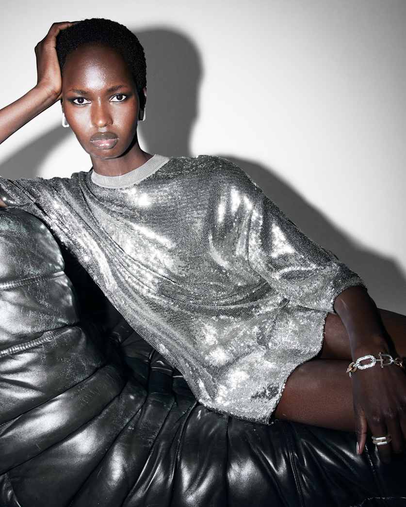 Opal Sequin T-Shirt Mini Logo Dress