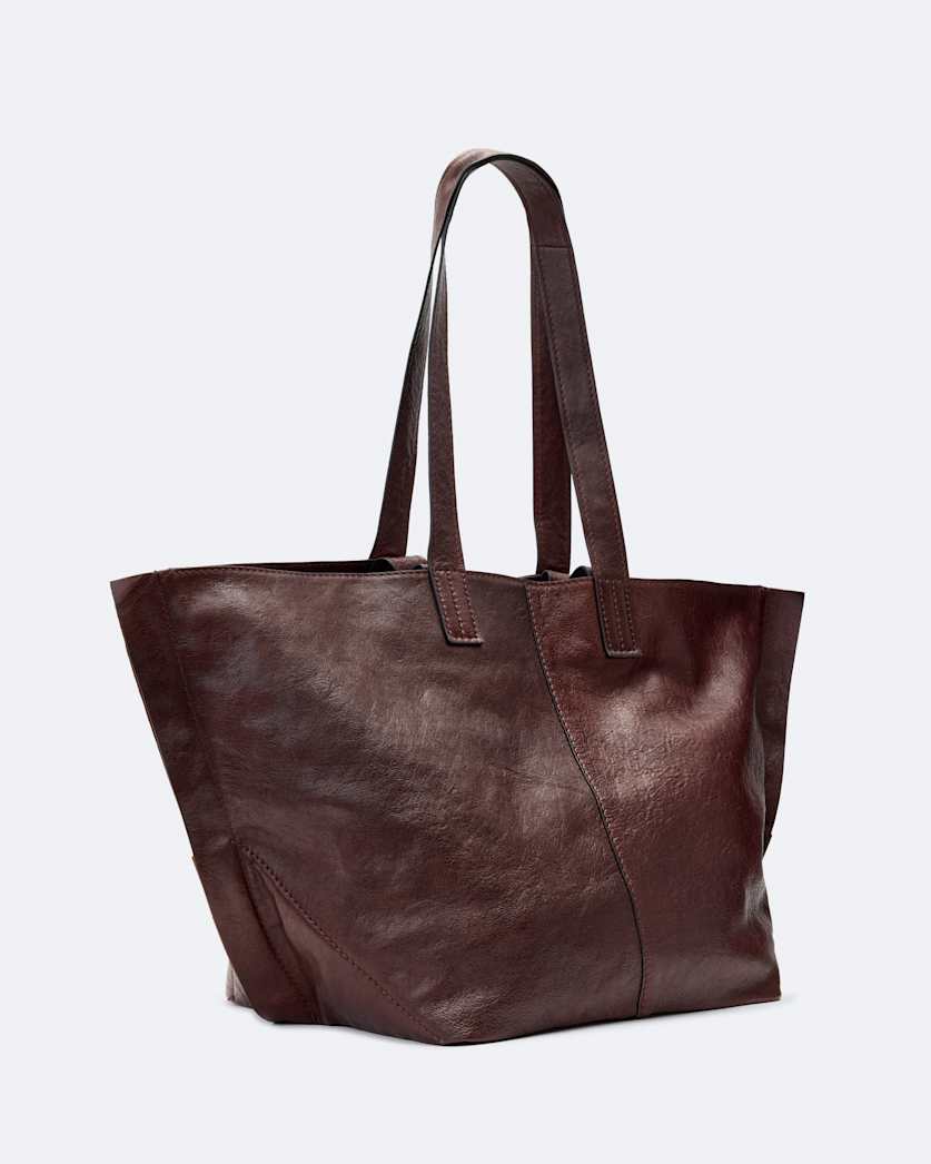 Leather tote bag