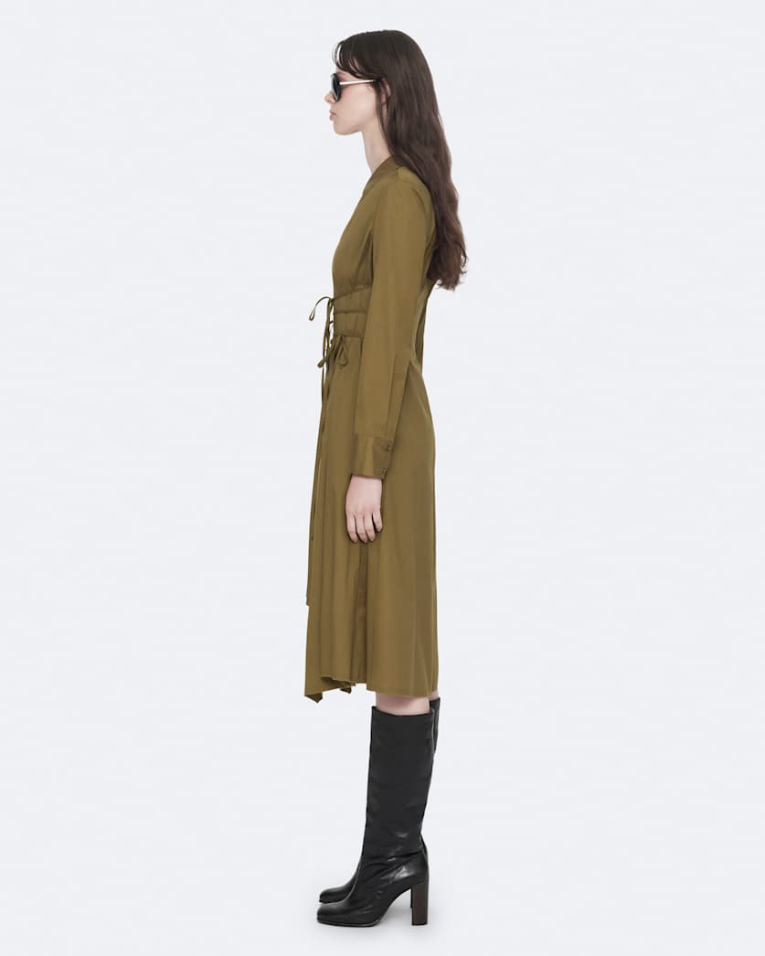 Marley asymmetric cotton poplin shirt dress