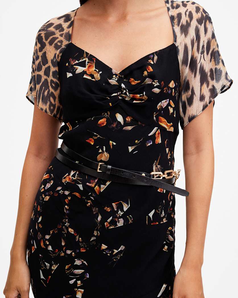 Helly Skinny Leather Chain Belt