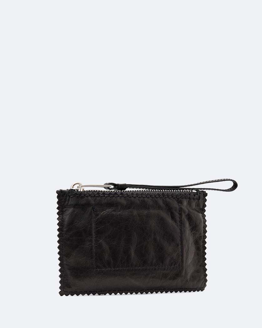 Siloh Pinked Edge Small Leather Pouch