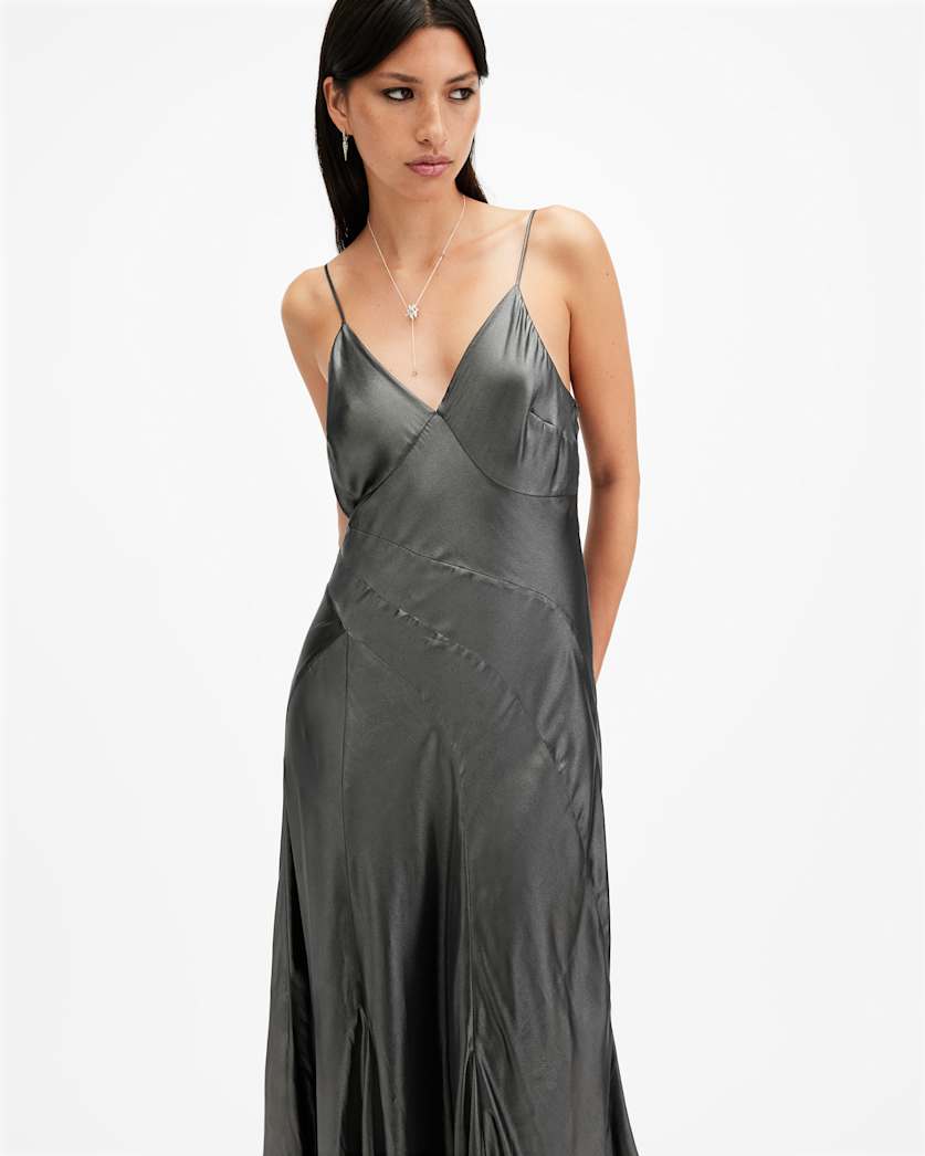 Lili Metallic Panelled Maxi Dress