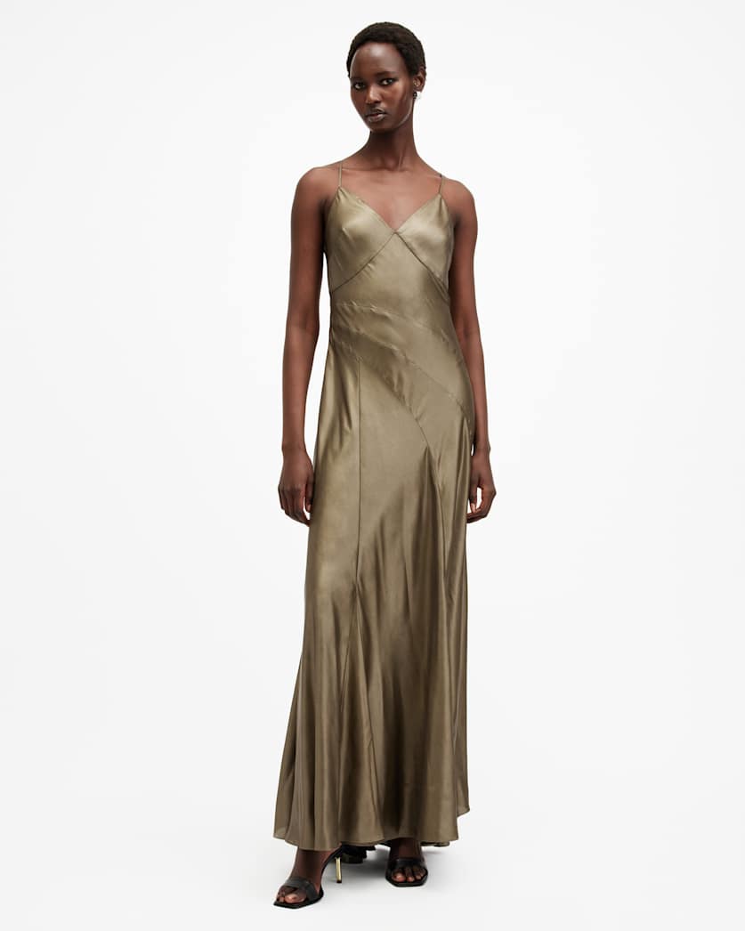 Lili Metallic Panelled Maxi Dress