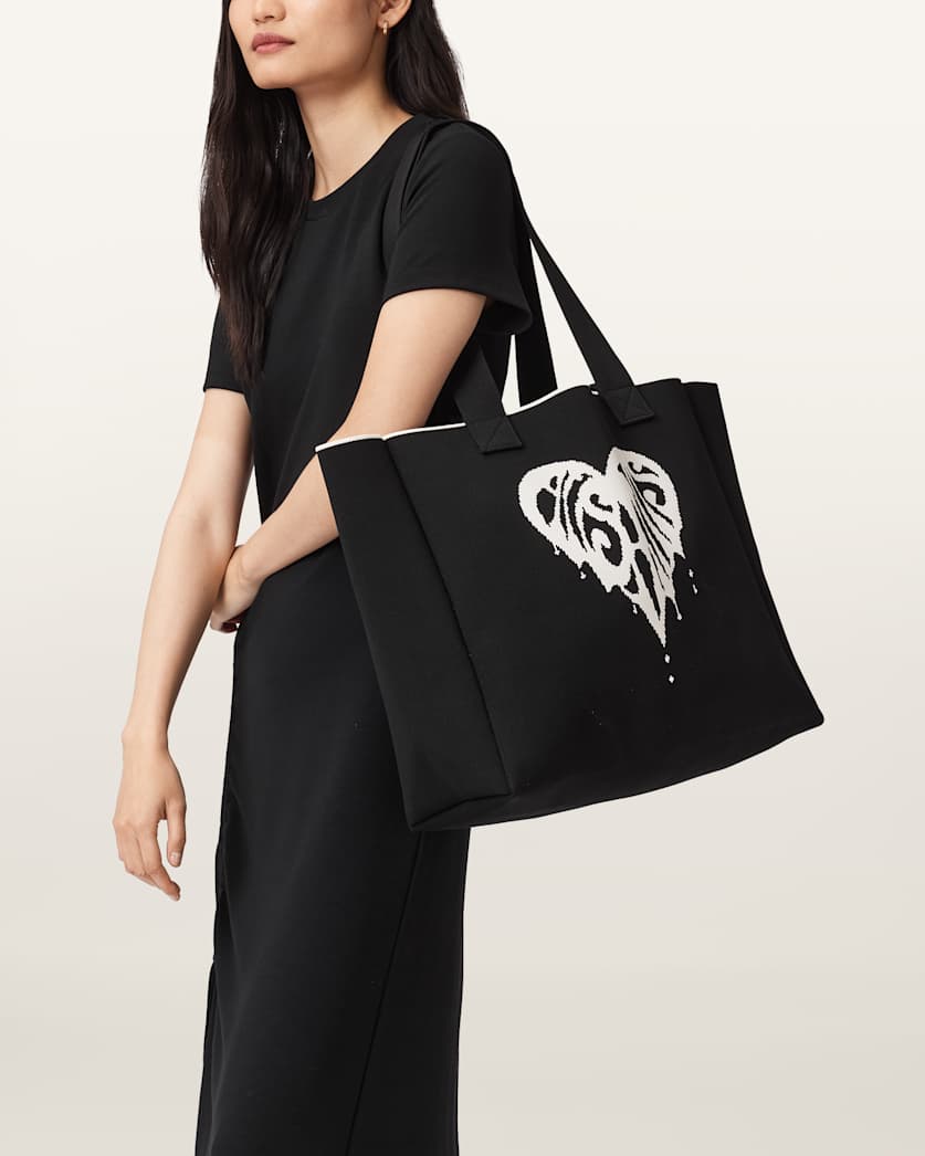Izzy Heart Large Knitted Tote Bag