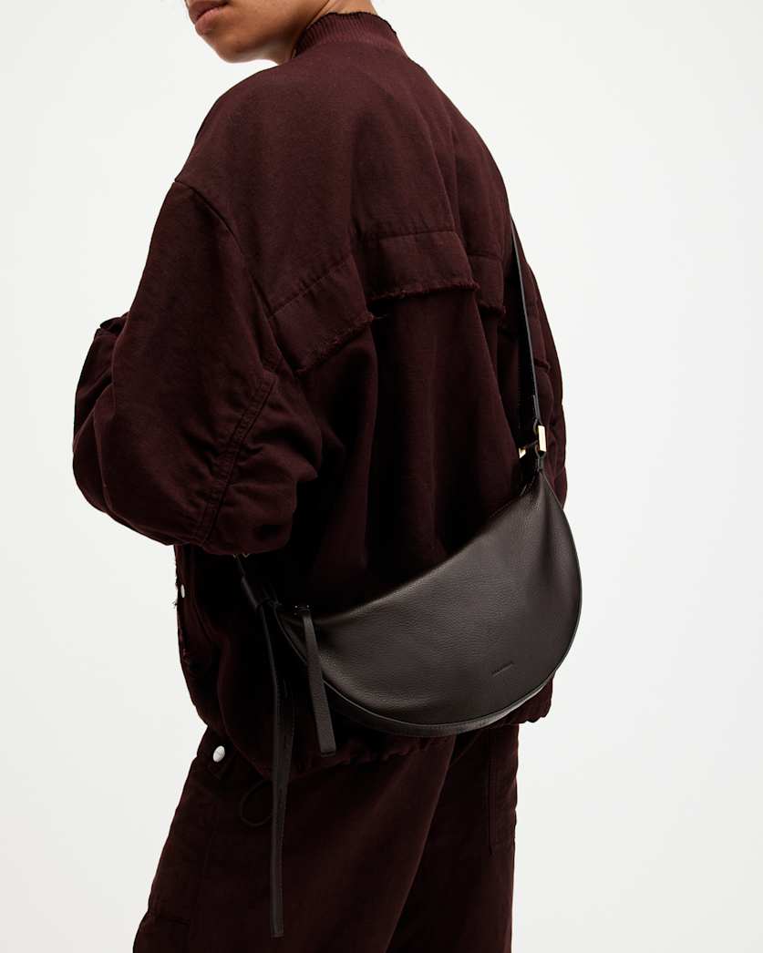 Half Moon Leather Crossbody Bag