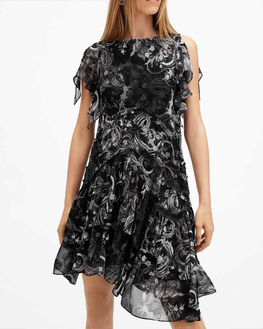 Callie Slash Neck Floral Mini Dress