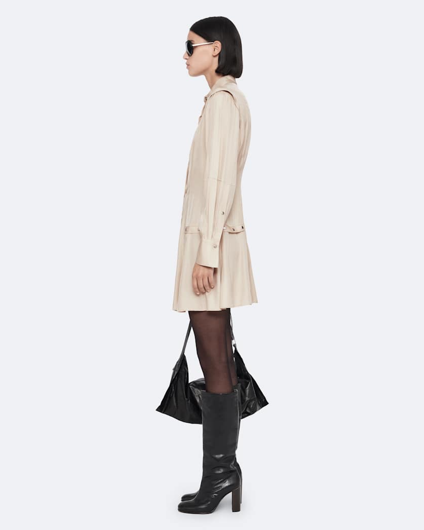 Artemis Silk-Blend Mini Shirt Dress