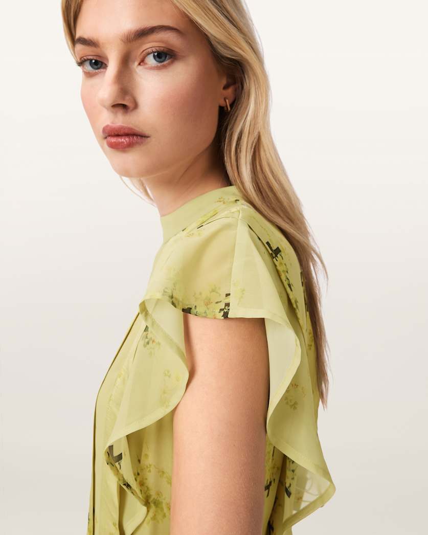 Fleur Printed Asymmetric Mini Dress