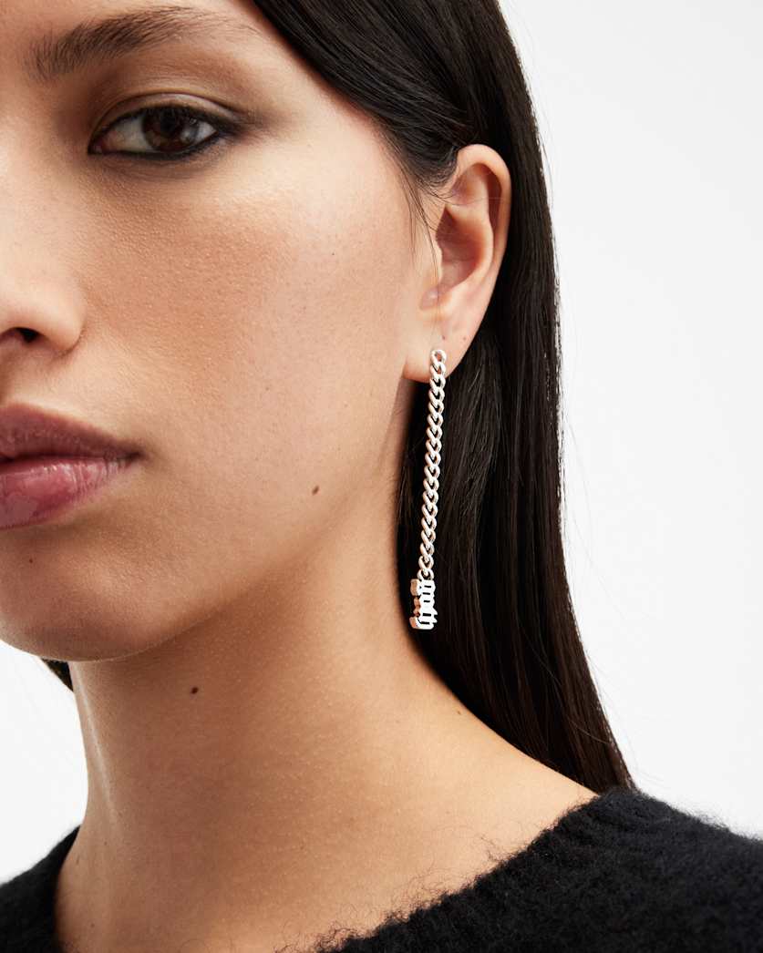 Goth Drop Chain Earrings