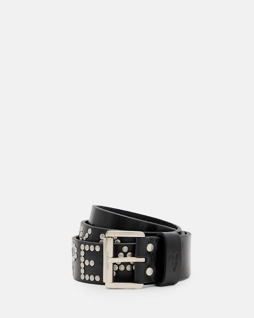 Peace Rocks Studded Leather Belt