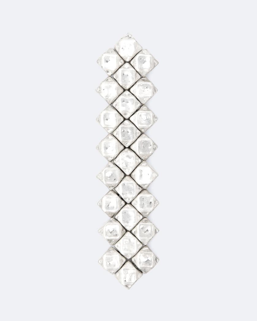 Faceted Metal Bead Drop Earrings