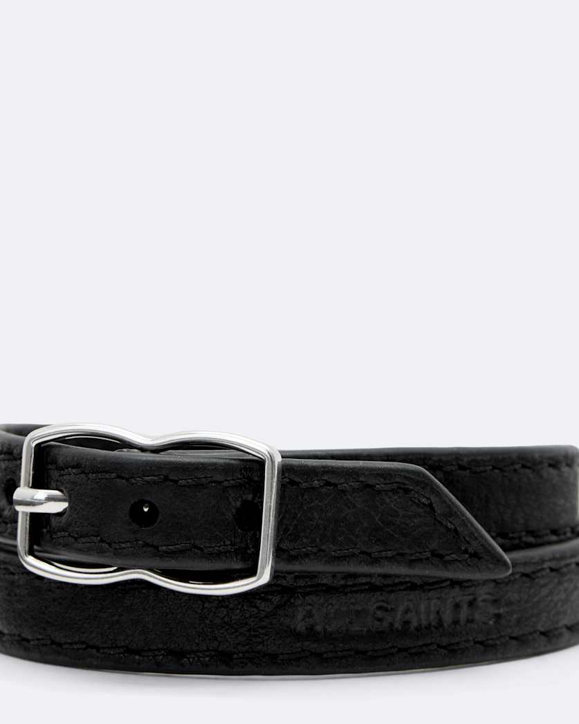 Leather double wrap bracelet