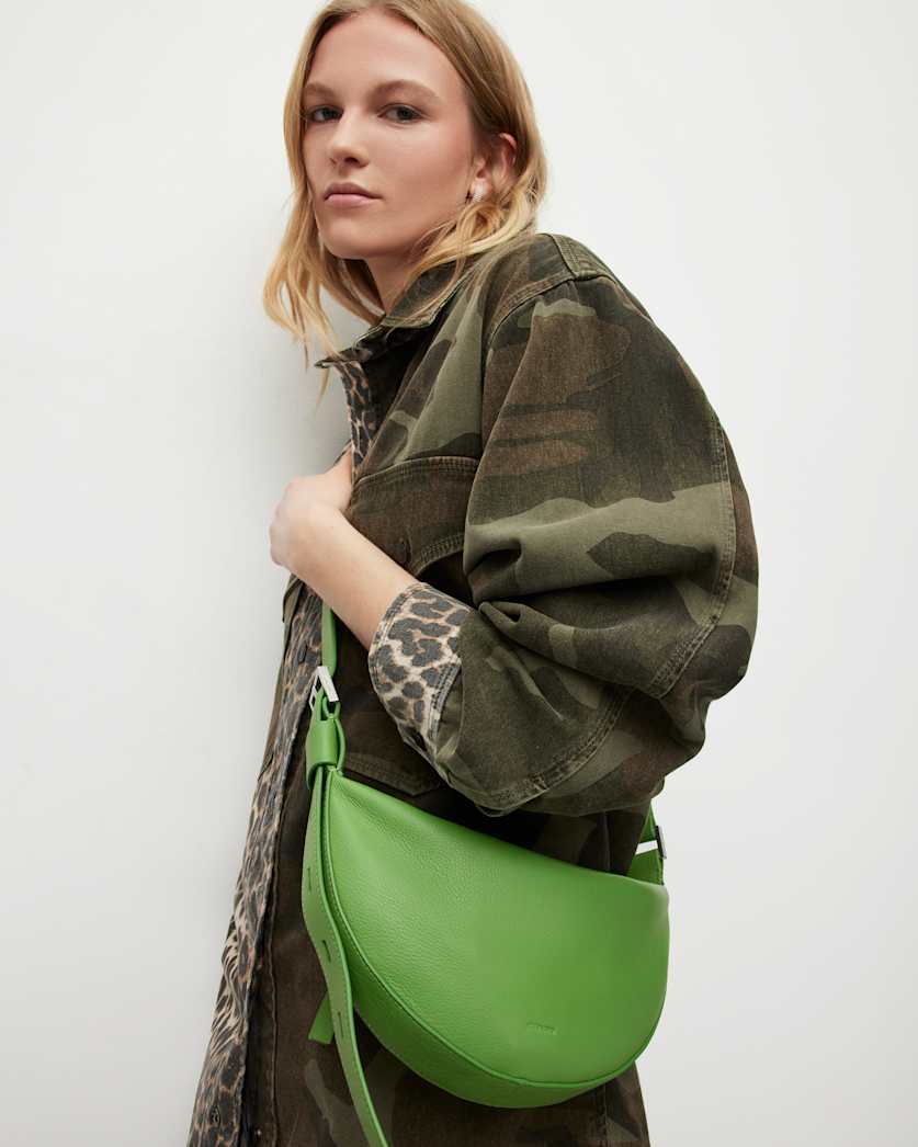 Half Moon Leather Crossbody Bag