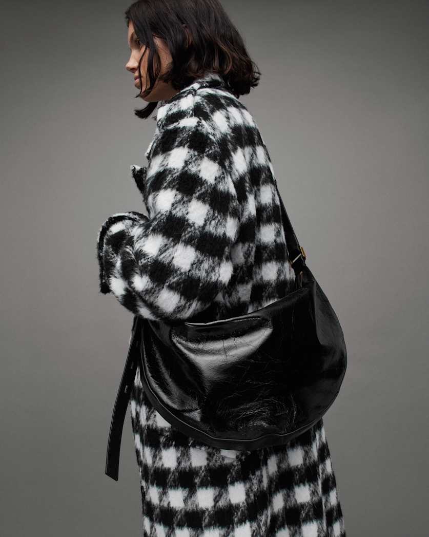 Half Moon Leather Shoulder Bag