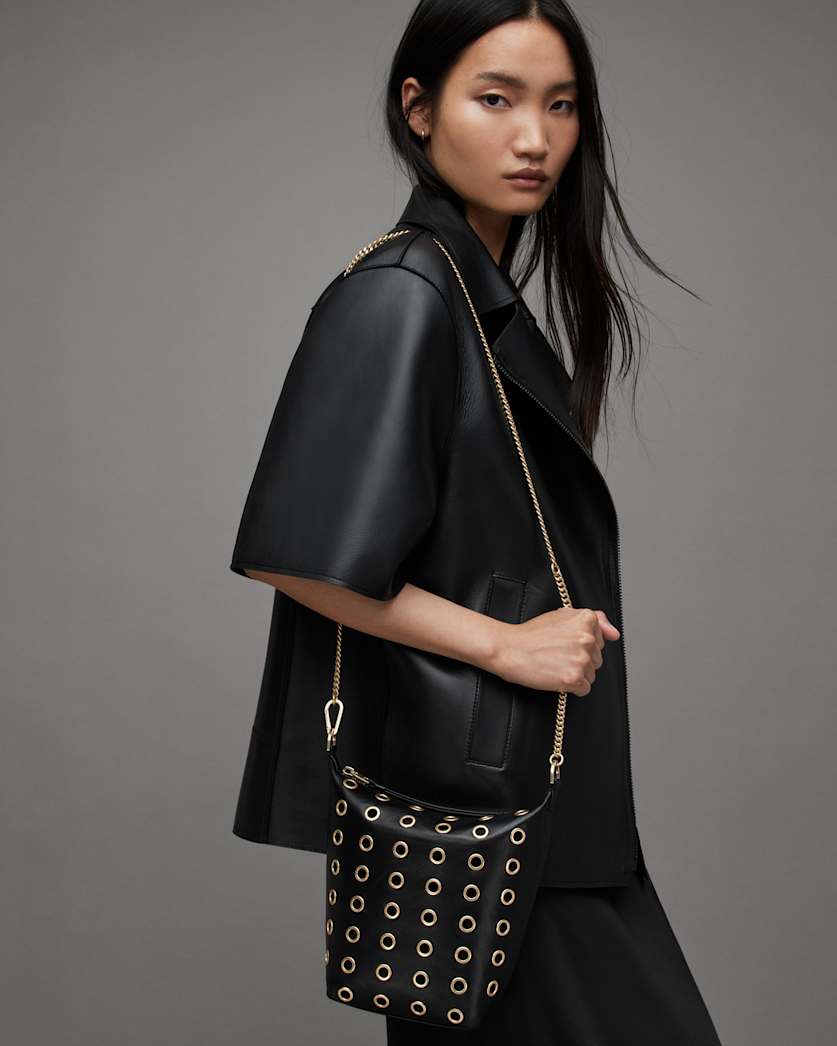 Evaline Eyelet Leather Crossbody Bag