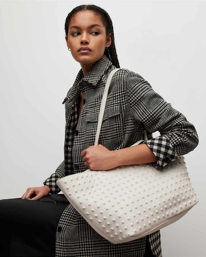 Hannah Leather Studded Tote Bag