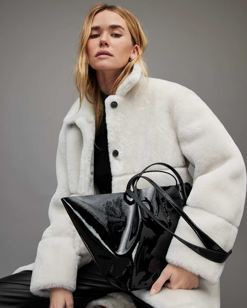 Odette East West Leather Tote Bag