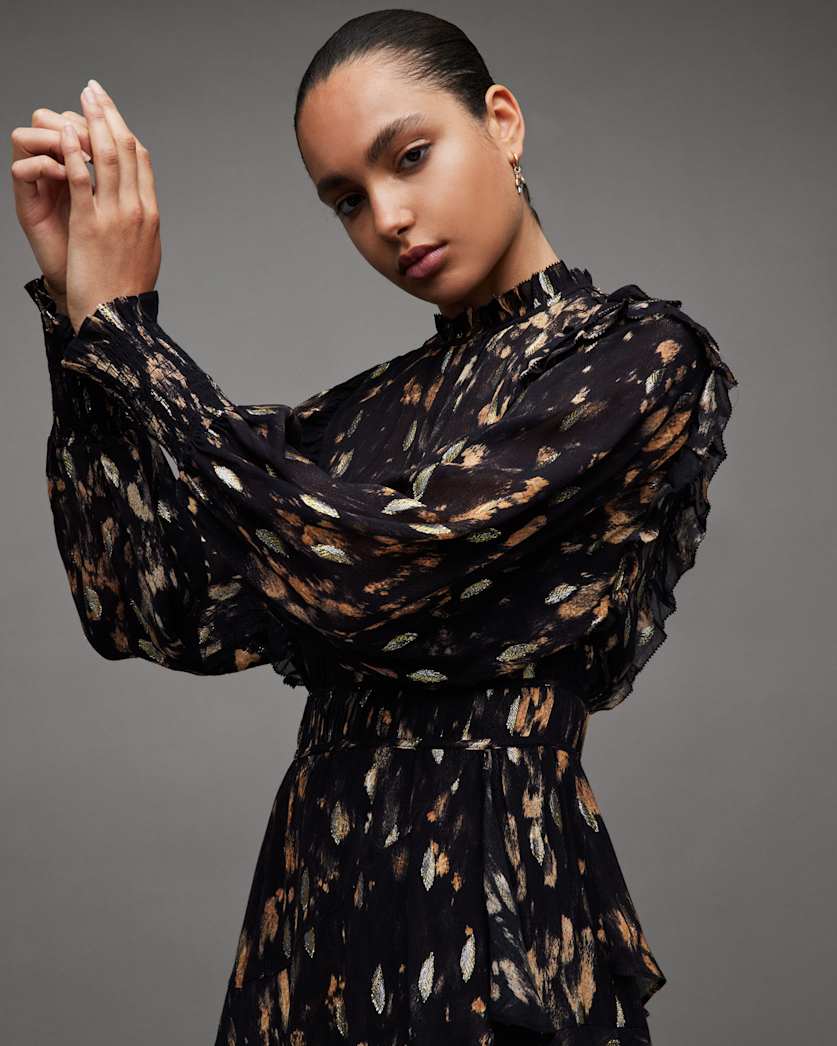 Tulia Ronnie Sheer Frilled Mini Dress