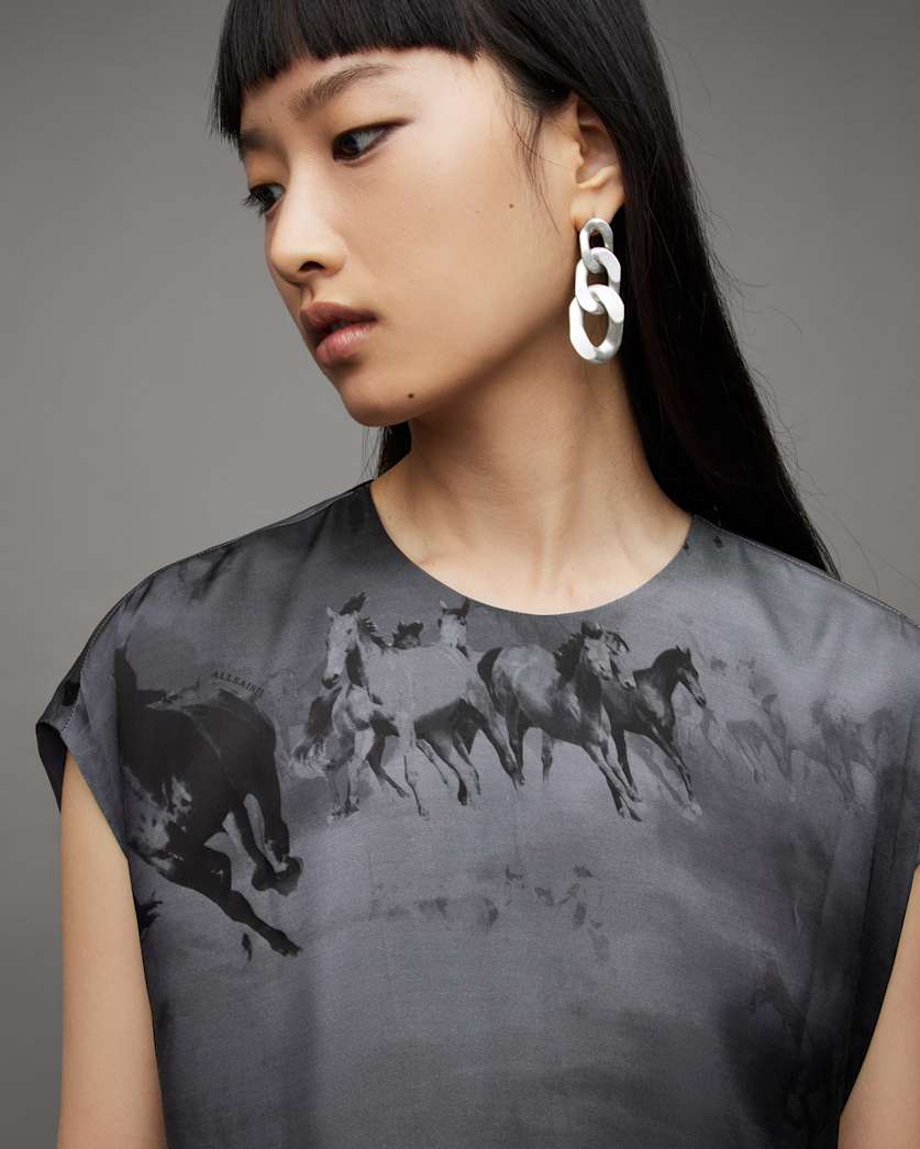 Gian Dionne Floral Asymmetric Maxi Dress