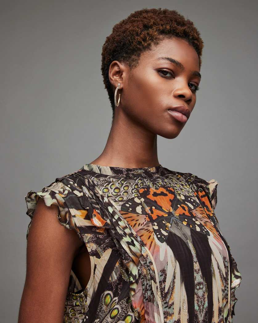 Hali Gene Butterfly Print Mini Dress