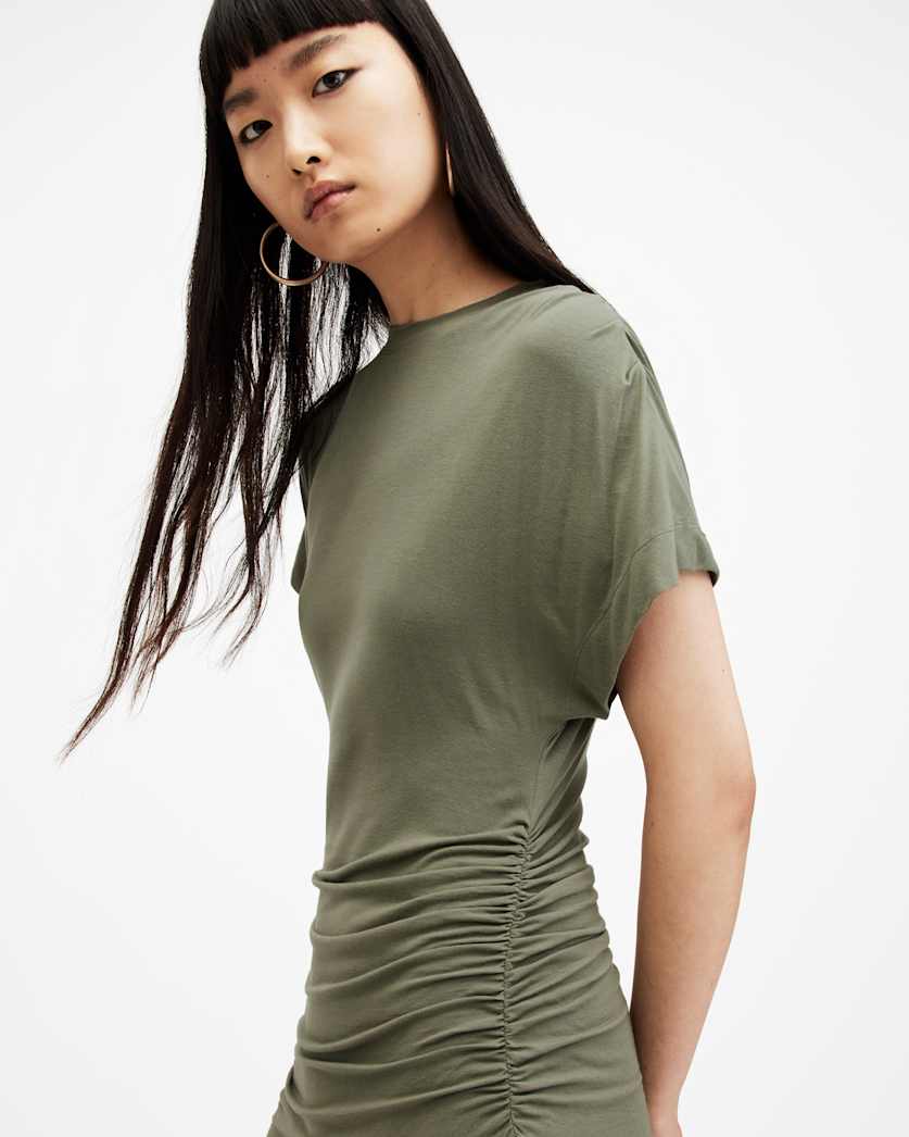 Natalie Slim Fit Gathered Midi Dress