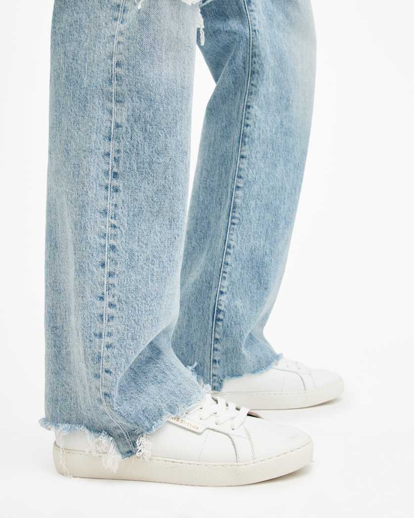Sheer Round Toe Leather Trainers