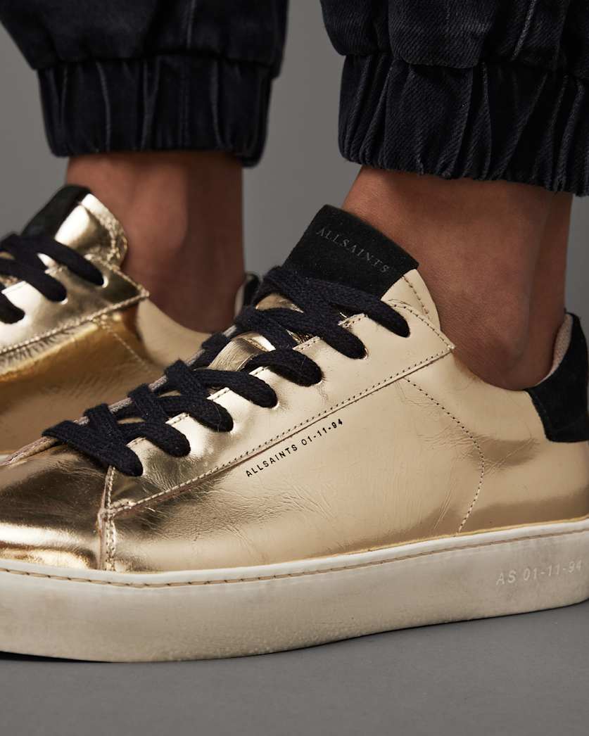 Shana Metallic Low Top Leather Sneakers