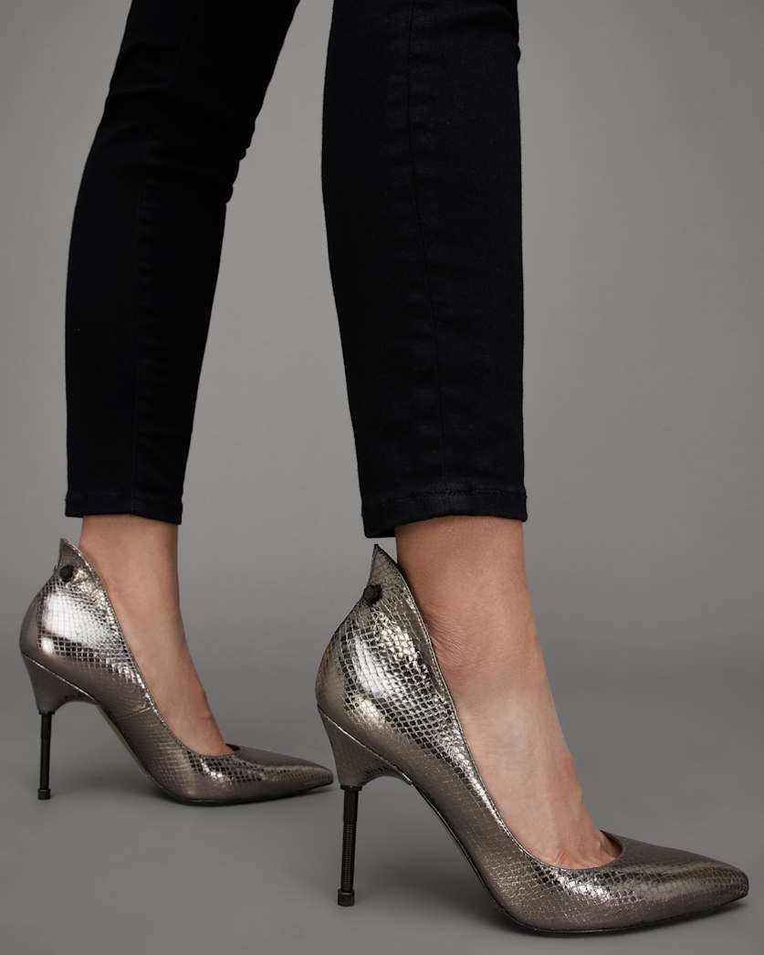 Robin Shiny Leather Heeled Court Shoes